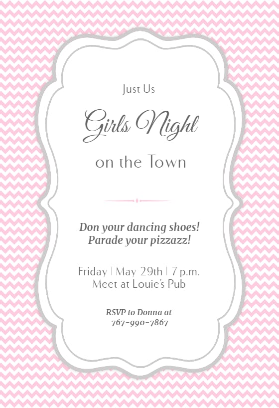 French Curve Frame Printable Party Invitation (Free) Greetings Island